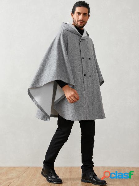 Casaco masculino de lã de inverno solto com mangas de