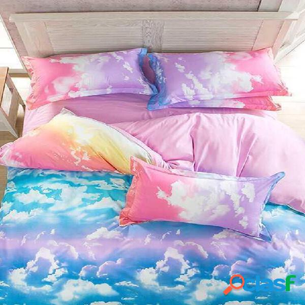 Conjunto de fronhas com capa de edredão Cloud Print Single