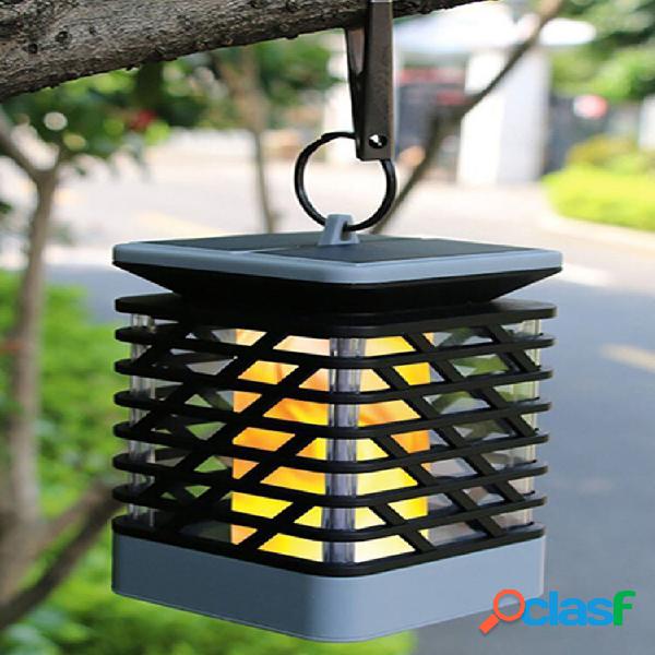 Solar Powered 75 LED Chama Efeito Pendurado Lanterna Luz Ao