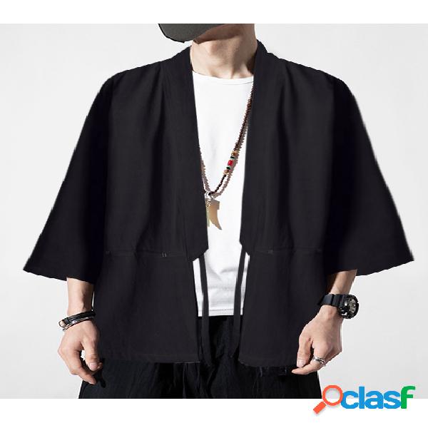 Casaco masculino retrô Hanfu estilo chinês simples,