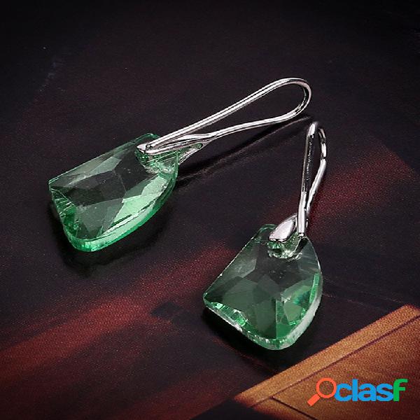 Gema Irregular Elegante Dangle Brincos Moda Colorful Cristal