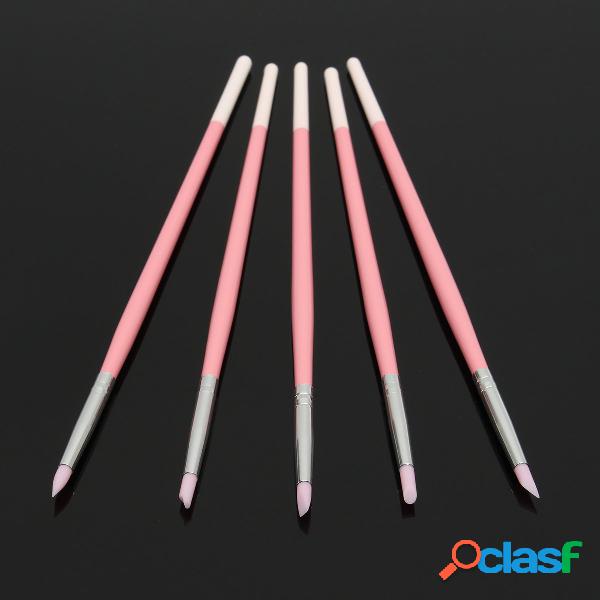 5Pcs / Kit Silica Gel Nail Pen Manicure Gravação
