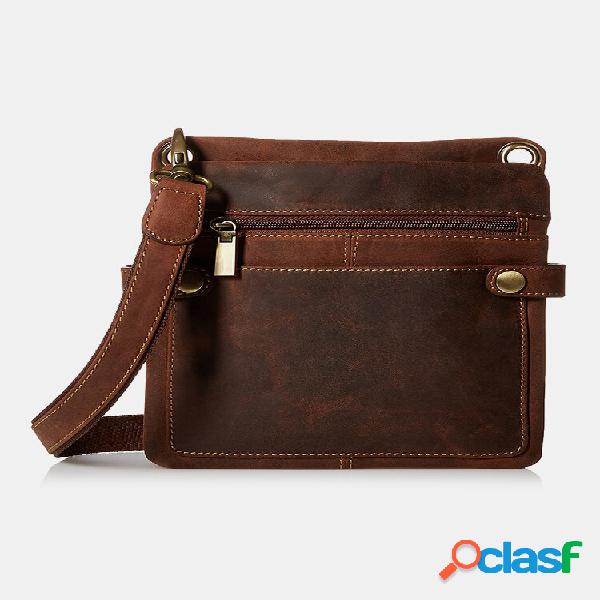 Masculino PU Couro Slim Cross-Body Messenger Bolsa 6,5