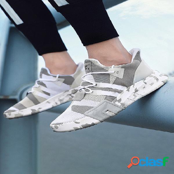 Sapatos de malha respirável estilo coreano masculino