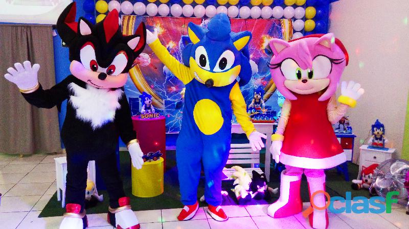 Turma Sonic cover personagens vivos festas infantil