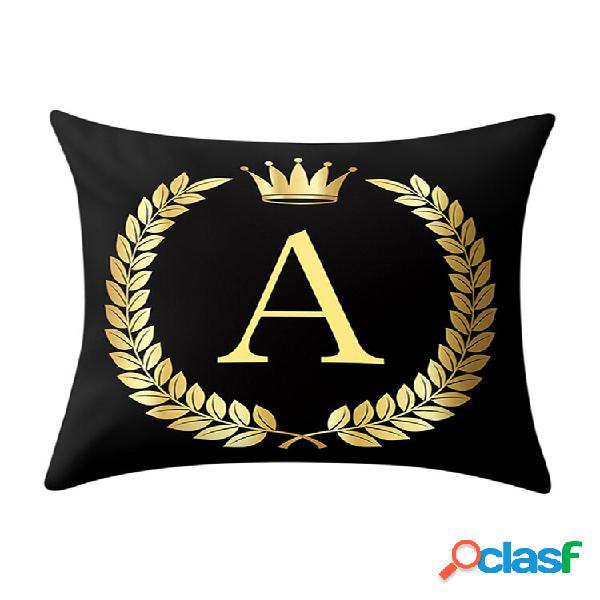 Golden Royal Crown Olive Branch Alfabeto Pêssego Capa de