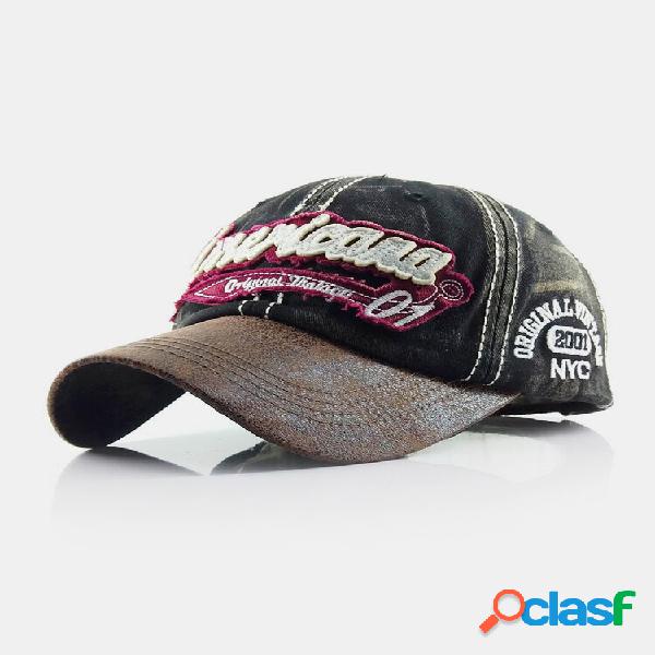 Masculino Made-old Cotton Letter Bordado Patchwork Casual