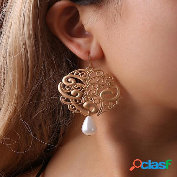 Vintage Orelha Drop Brincos Hollow Irregular Water Drop