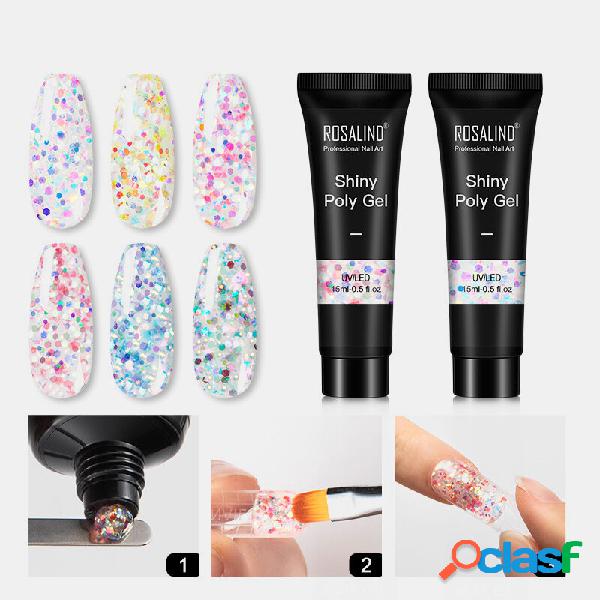 Brilhante Poly Brilho Extensão Gel Unhas Art Design Semi