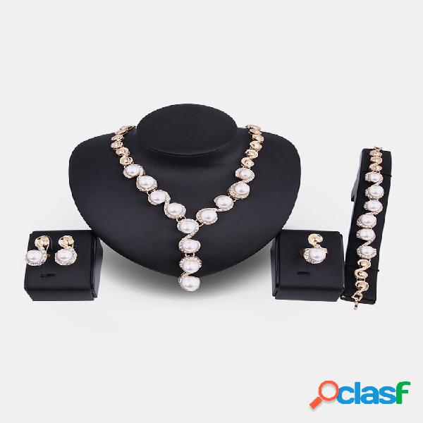 Conjunto de Jóias Feminino Para Casamento Ouro de