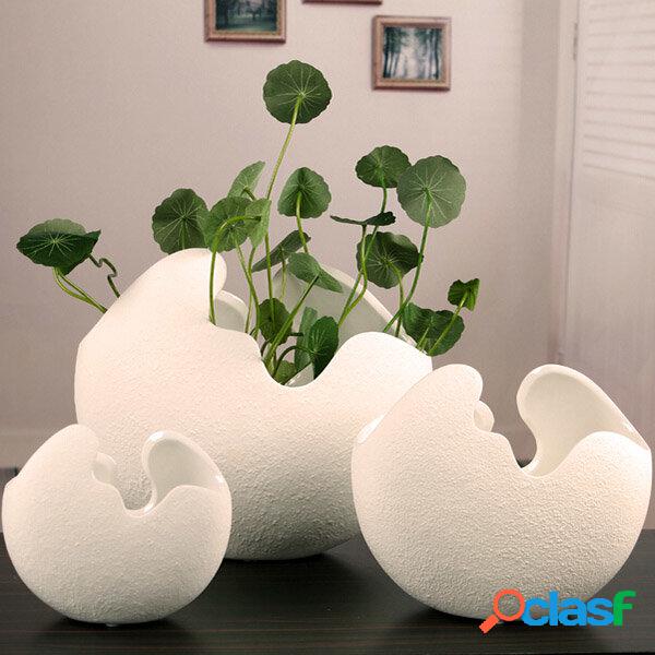 Creative Ceramic Egg Shell Shaped Desktop Flower Pots