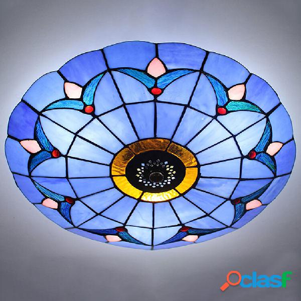 Estilo Europeu Cor Azul Luminária de Teto de Vidro de