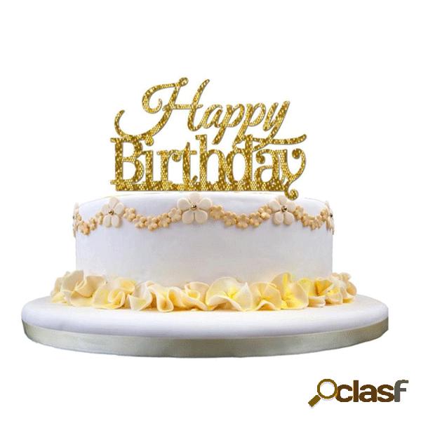 Honana CF-CT03 Feliz Aniversário Topper Cake Acrílico