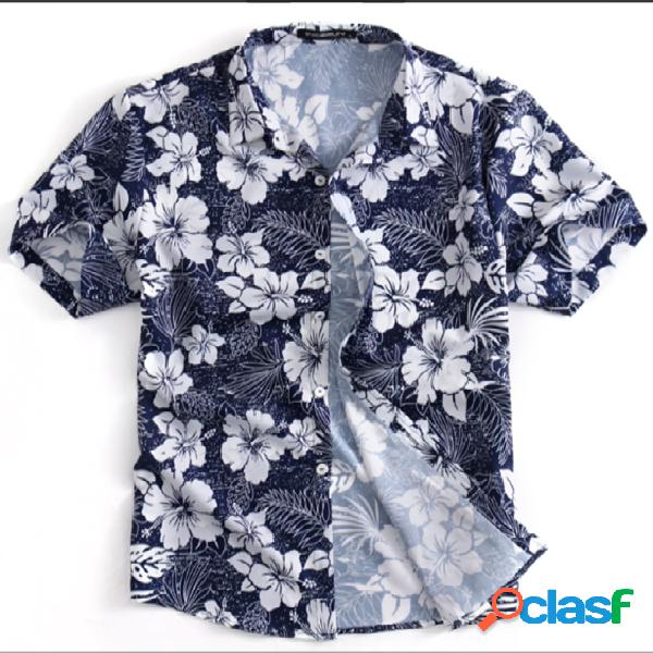 INCERUN Homens Verão Férias de Lazer Camisa Top de manga