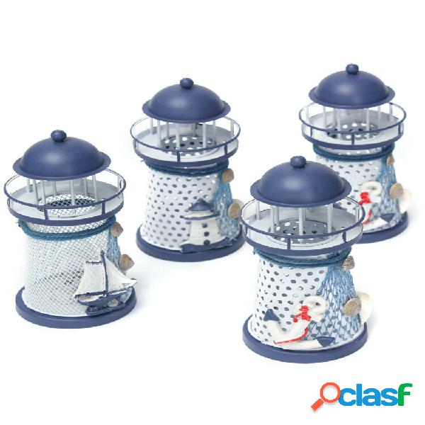 1 pc decoração náutica casco farol de metal gasto