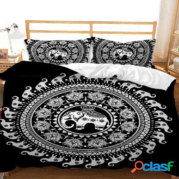 2/3 Pcs Bohemian National Style Elephant Padrão Conjunto de