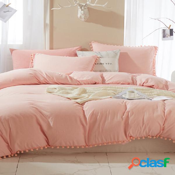 Conjunto de capa de edredon Pom Pom da cama Conjunto de