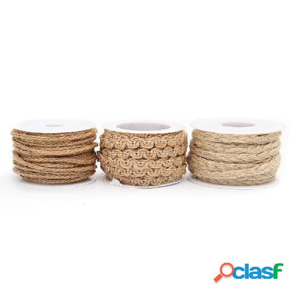 5M Natural Hessian Corda Fita de serapilheira DIY Craft