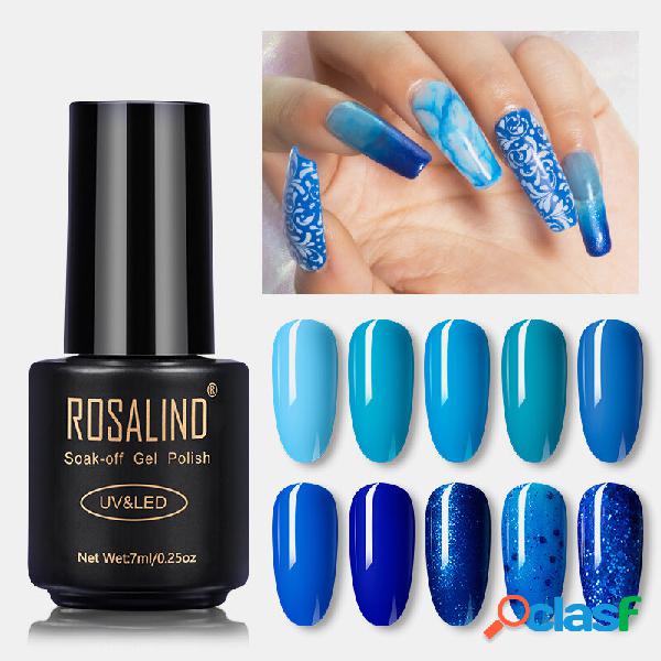 7ML Enamel Blue Series Unhas Polish Gel Fototerapia