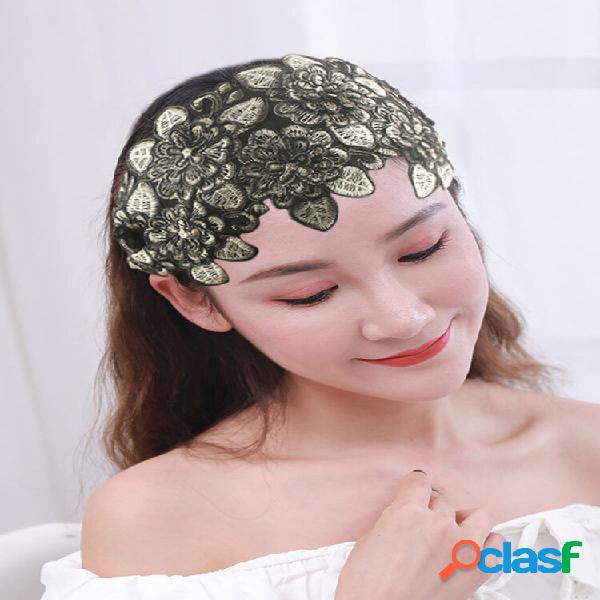 Bordado estereoscópico estilo étnico Cabelo Banda Moda