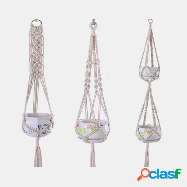 Algodão Natural Corda Cesta Trançada Bolsa Macrame