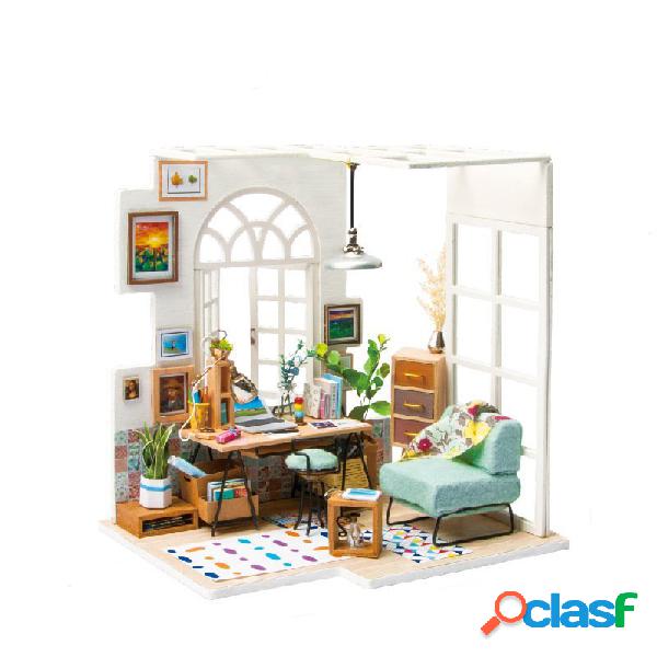 Art Cottage Boneca House Miniature Wooden Bonecahouse With