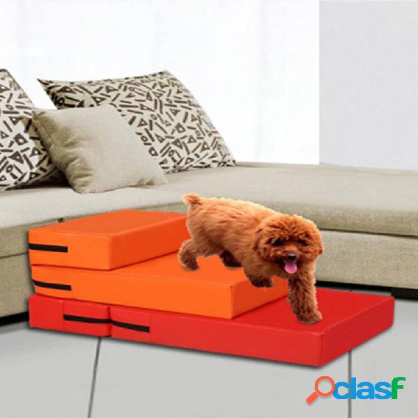Pet Cachorro Cama dobrável de duas camadas com tapete para