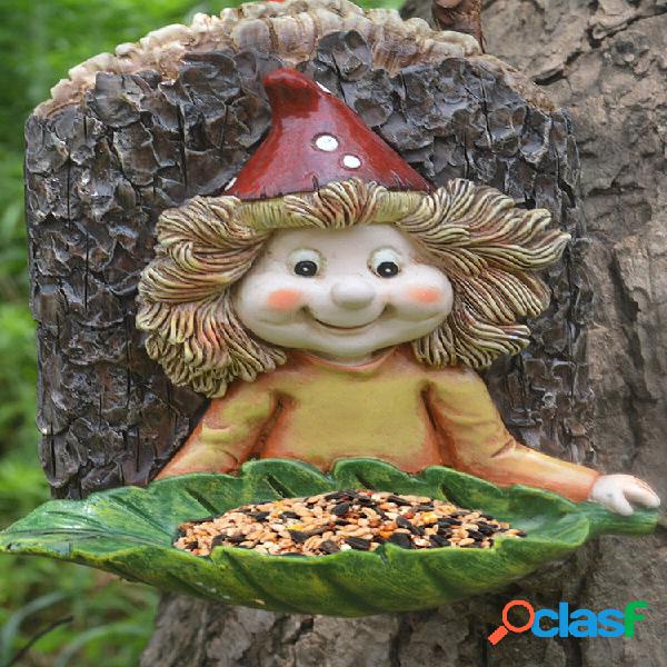1 PC Resina Estilo Cartoon Alimentador de pássaros