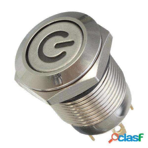 Excellway® 12V 4 pinos de metal LED botão interruptor