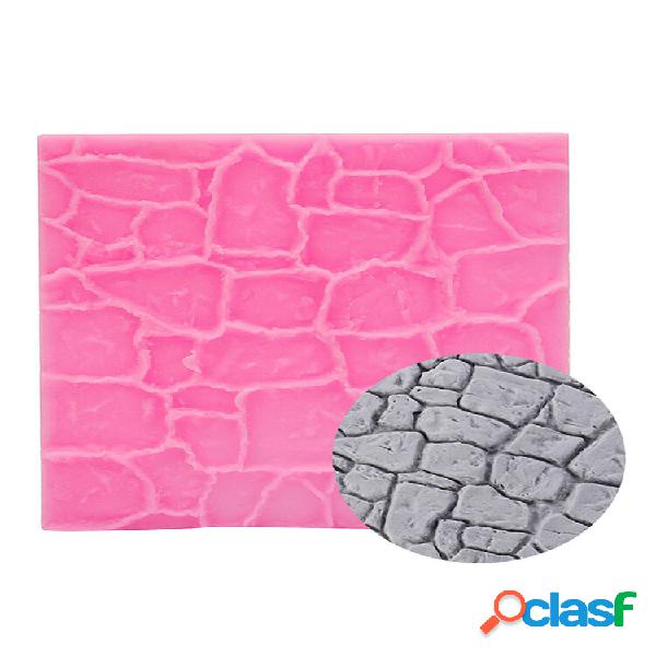 Hot 3D Imitação Azulejos Silicone Fondant Mold Bolo Decor
