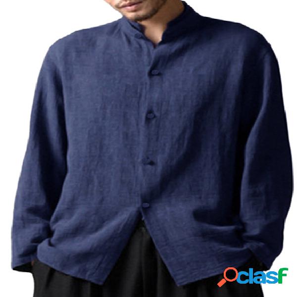 INCERUN Homens Estilo Chinês Solto Fit Manga Longa Casual
