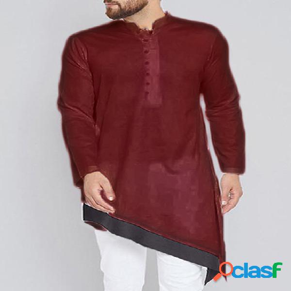 INCERUN Homens Middle East Estilo Costura Irregular Bainha