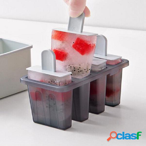 Picolé de 4 cavidades Molde congelado PP Material Bolo