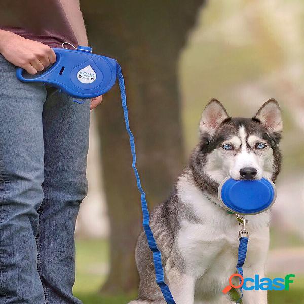 Quatro em um Cachorro Leash Water Bottle Bowl Lixo Bolsa