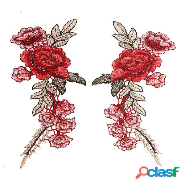 Remendo de Costura Modelo de Rosa Decoração Bordada DIY