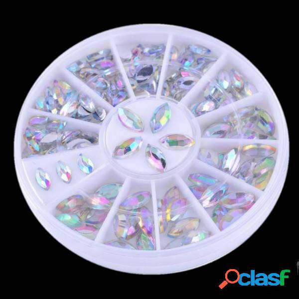 Shiny Oval Rhinestone Acrílico Nail Art Decoration Wheel