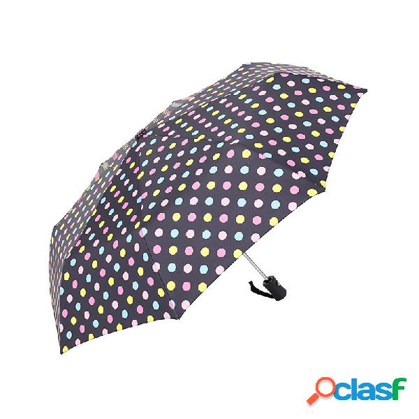 Automatic Windproof Folding Umbrella Homens Mulheres 8 Ribs