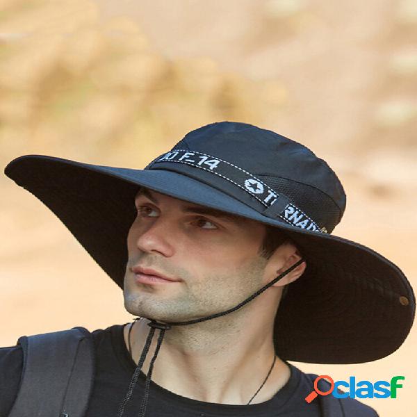 Balde masculino Chapéu Pesca ao ar livre Chapéu Malha de