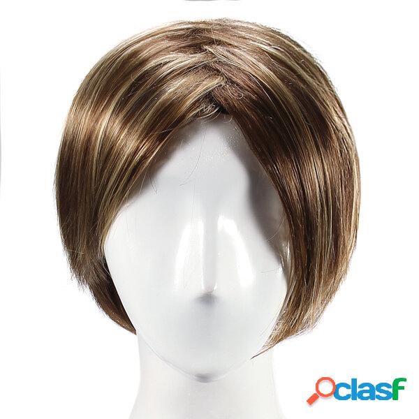 Elegante Destaque Sintético Peruca Natural Curly Cabelo