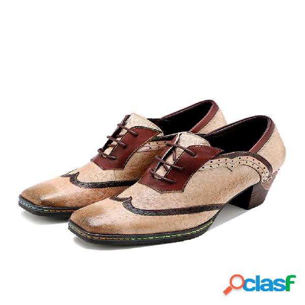 Socofy Women Retro Étnico Floral Print Soft Couro Dedo