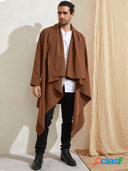 Casaco masculino casual fresco de cor sólida Irregular