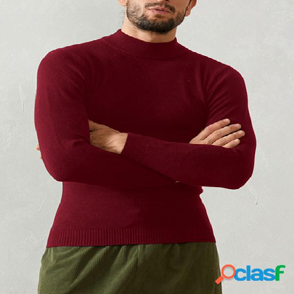 Suéter casual masculino outono inverno moda confortável