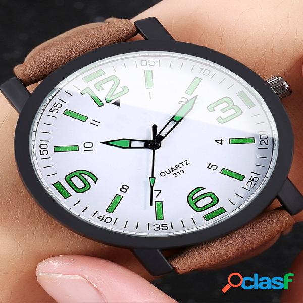 2 cores PU Alloy Men Business Watch Ponteiro Decorado Quartz