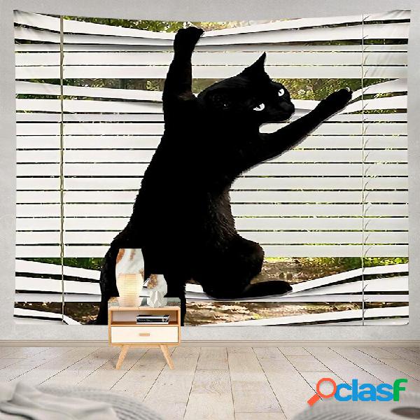 Black Cat Padrão Tapeçaria Art Home Decoration Decoração