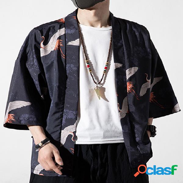 Casaco protetor solar masculino retrô casual estilo chinês