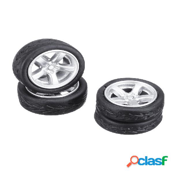 Conjunto de pneus de liga leve 4 peças, aros e eixos,