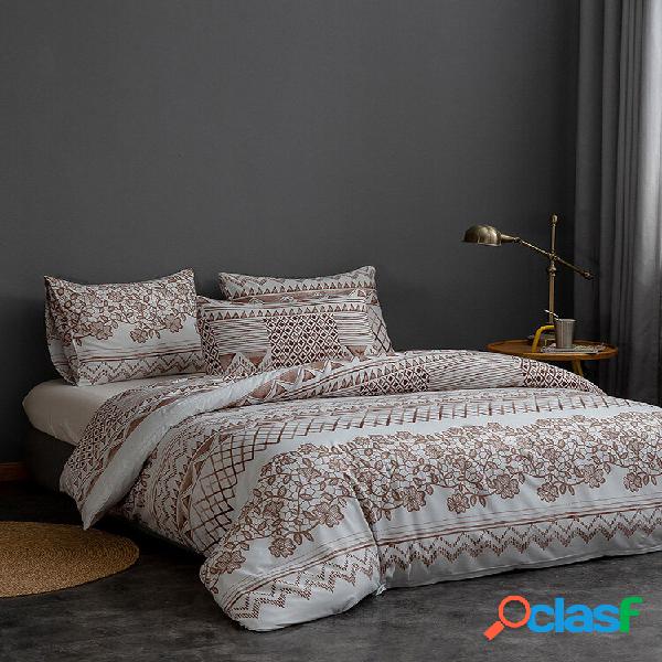 Conjunto de roupa de cama confortável com estampa de