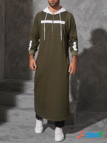 Homens Outono Casual Soft Moletons com Capuz Patchwork Color