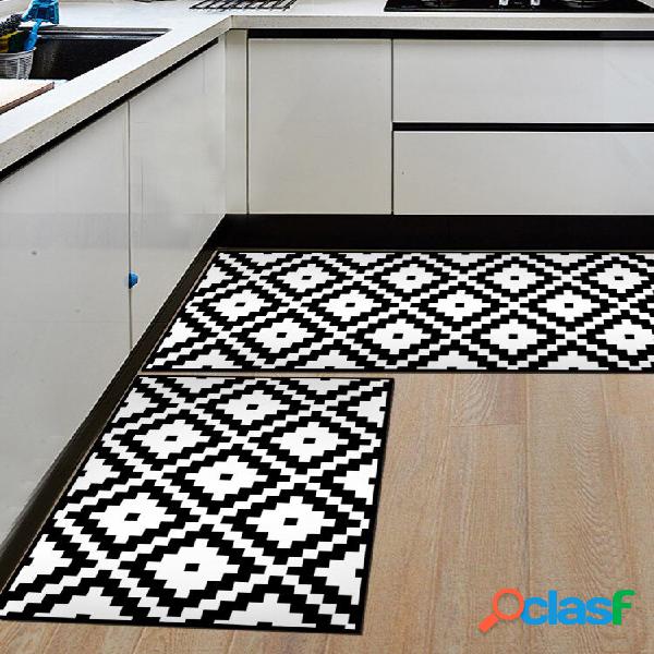 Preto E Branco Geométrico Padrão Soft Cobertor porta
