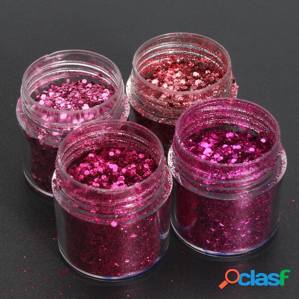 Rose Red Shining Mixed Glitter Powder Sequins Decoração de